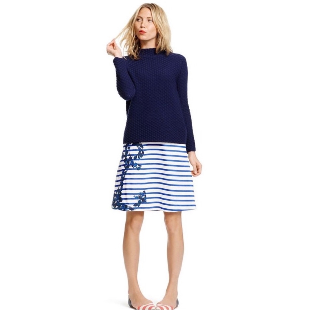 BODEN Nautical Embroidered Anchor Skirt